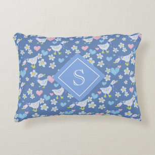 Cojín Decorativo Monograma del patrón de Geese de País Vintage