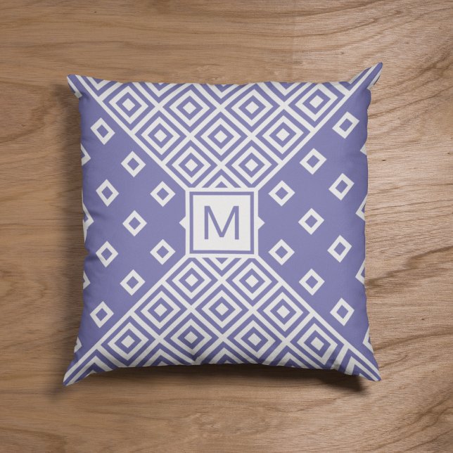 Cojín Decorativo Monograma del patrón geométrico (Subido por el creador)