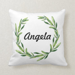 Cojín Decorativo Monograma dorado floral Personalizado inicial