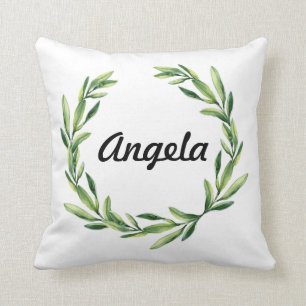 Cojín Decorativo Monograma dorado floral Personalizado inicial