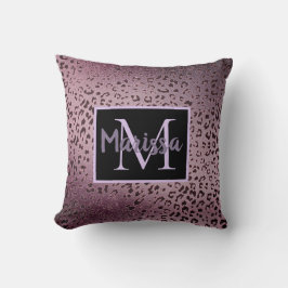 Cojín Decorativo Monograma Dusky Violet Leopard
