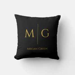 Cojín Decorativo Monograma Elegante Con Nombre Personalizado