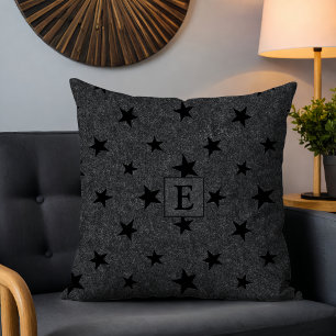 Cojín Decorativo Monograma elegante de Moda moderna Estrella negra