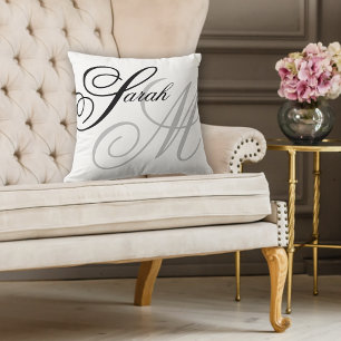 Cojín Decorativo Monograma elegante de tipografía