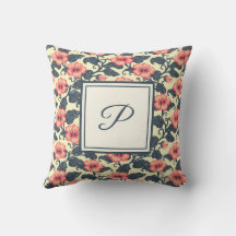 Monograma Elegante Floral Romántico Chic Estiloso