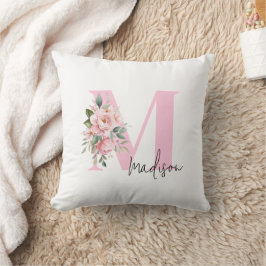 Cojín Decorativo Monograma elegante moderno con nombre inicial de f