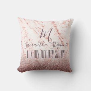 Cojín Decorativo Monograma elegante Purpurinoso Girly Pinky