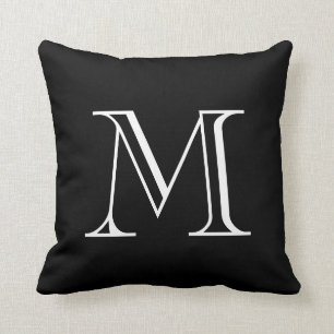 Cojín Decorativo Monograma en negro y blanco