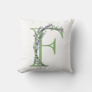 Cojín Decorativo Monograma F Lavender Eucalyptus
