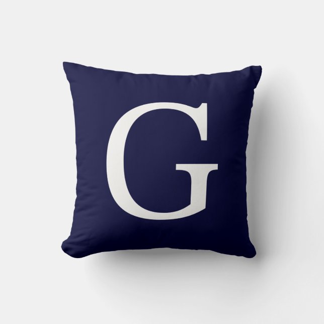 Cojín Decorativo Monograma G Sobre Azul Naval (Anverso)