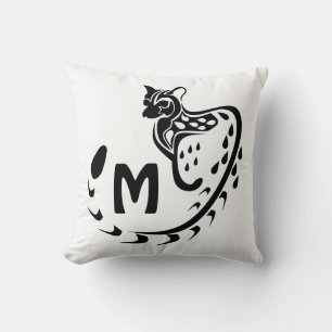 Cojín Decorativo Monograma genético tribal grande con manchas