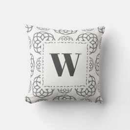 Cojín Decorativo Monograma geométrico gris moderno