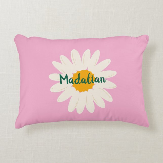 Cojín Decorativo Monograma girasol dulce chile rosa (Anverso)