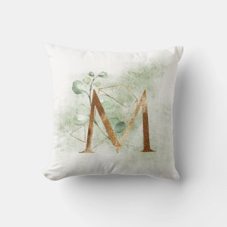 Cojín Decorativo Monograma Gold Floral M Pillow