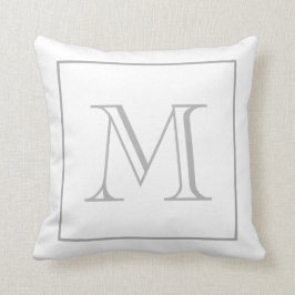 Cojín Decorativo Monograma gris blanco
