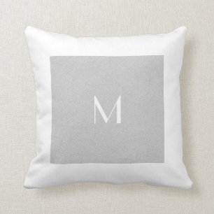 Cojín Decorativo Monograma gris y blanco el cualquier