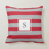 Monograma horizontal gris rojo rústico moderno de