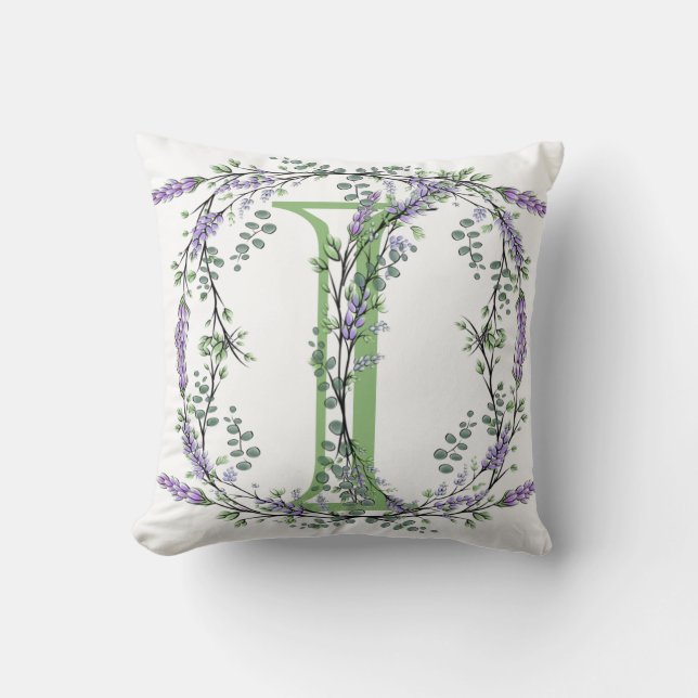 Cojín Decorativo Monograma I Lavender Eucalyptus (Anverso)