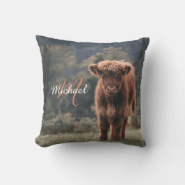 Cojín Decorativo Monograma inicial de ternera bovina de montaña de