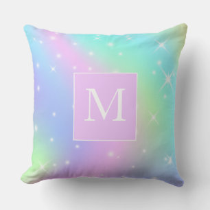 Cojín Decorativo Monograma Inicial Personalizado para Chicas Lindas