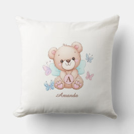 Cojín Decorativo Monograma lindo Nombre Bebé Pillow
