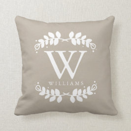 Cojín Decorativo Monograma Linen Beige Elegante