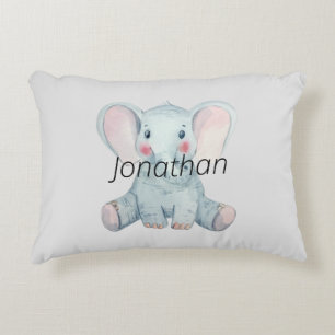 Cojín Decorativo Monograma minimalista lindo Elefante Azul