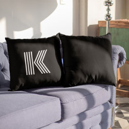 Cojín Decorativo Monograma minimalista moderno en blanco y negro