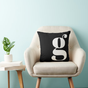 Cojín Decorativo Monograma Minimalista negro y blanco
