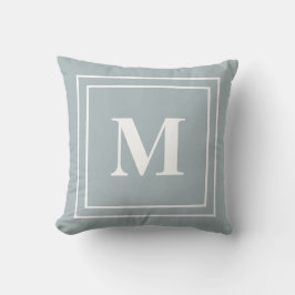 Cojín Decorativo Monograma moderno de gris azul