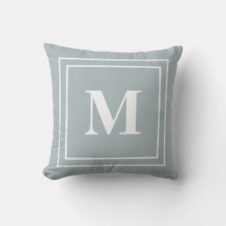 Cojín Decorativo Monograma moderno de gris azul