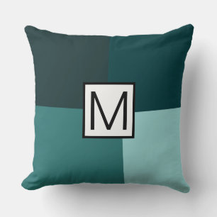 Cojín Decorativo Monograma Moderno Elegante Colores Retro Geométric