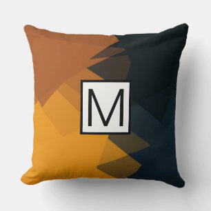 Cojín Decorativo Monograma Moderno Elegante Retro Colores Geométric