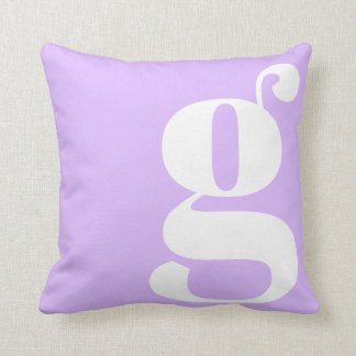 Cojín Decorativo Monograma moderno inicial letra pastel lavanda