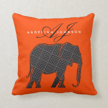 Monograma moderno naranja y negro