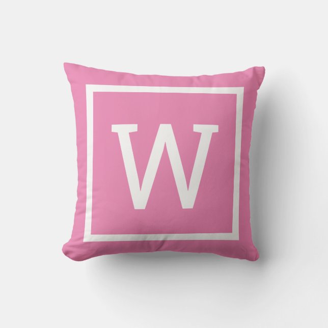 Cojín Decorativo Monograma moderno rosa (Anverso)