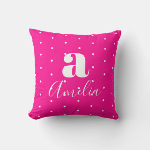 Cojín Decorativo Monograma moderno Rosa caliente