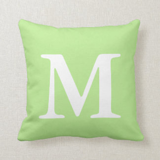 Cojín Decorativo Monograma Monogramado de color blanco verde de men
