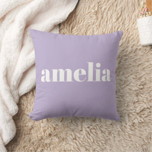 Cojín Decorativo Monograma morado de lavanda de moda