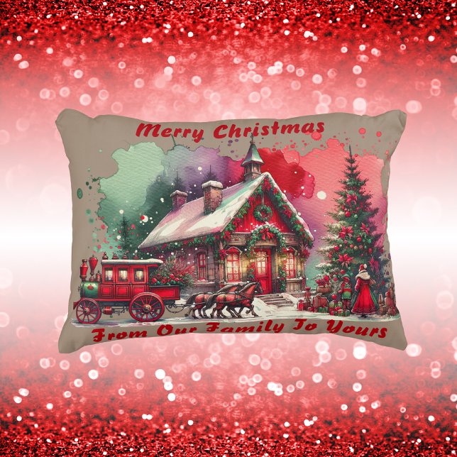 Cojín Decorativo Monograma Navidad festiva ventilado en marrón | (Subido por el creador)