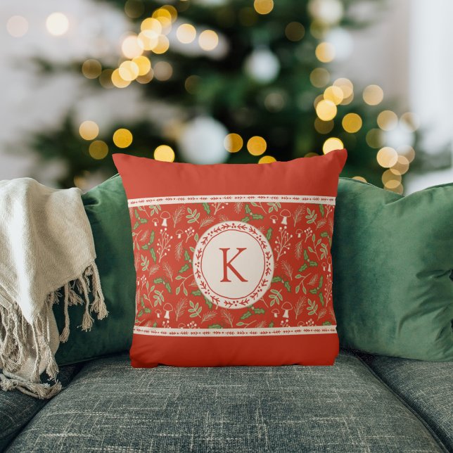 Cojín Decorativo Monograma Navidades Woodlands Red (Subido por el creador)