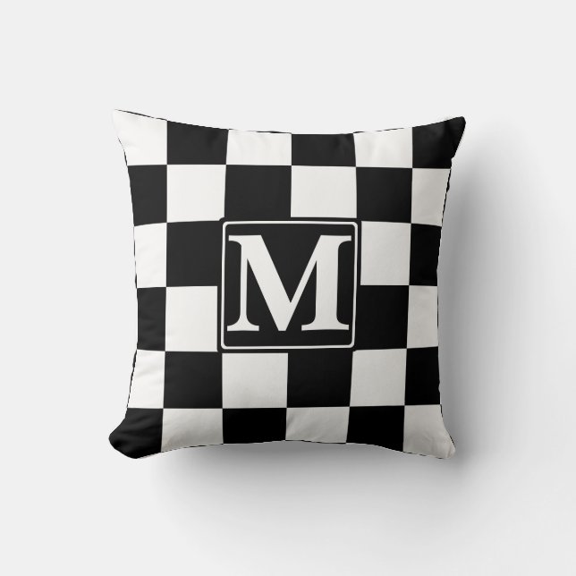 Cojín Decorativo Monograma negro revisado (Anverso)