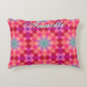 Cojín Decorativo Monograma Nombre Color del patrón Estrella Azul  