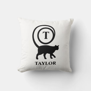 Cojín Decorativo Monograma Nombre inicial Gato Gato Gatito Gato Gat