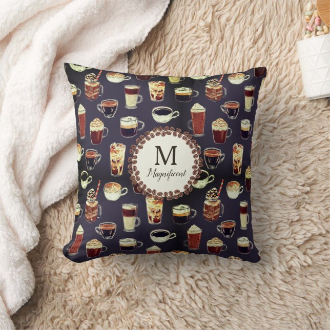 Cojín Decorativo Monograma Nombre Venti Coffee Lover (Manta)