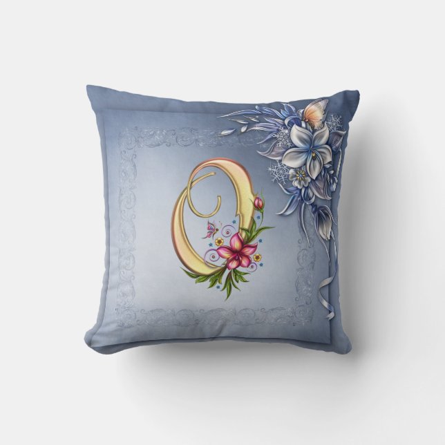 Cojín decorativo monograma O de 20" x 20" (Anverso)