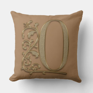 Cojín Decorativo Monograma O Marrón Rico, Familia, Cumpleaños de Bo