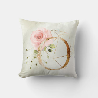 Cojín Decorativo Monograma O Pillow Gold Floral