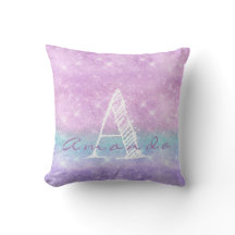 Monograma Ombre Nombre Lavender Blu Pastel Acuarel