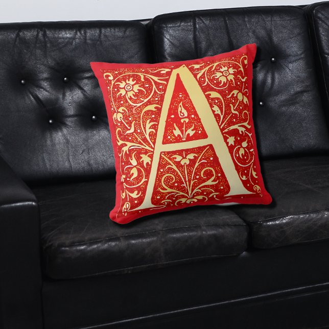 Cojín Decorativo Monograma ornamental antiguo - capital A (Subido por el creador)